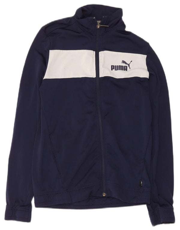 Jaqueta Puma Meninos Treino Top 13-14 Anos Azul Marinho Colorblock Poliéster