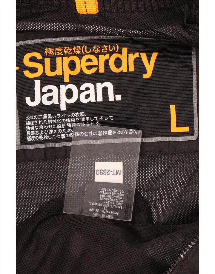 Jaqueta de chuva feminina SUPERDRY Reino Unido 16 grande nylon preto