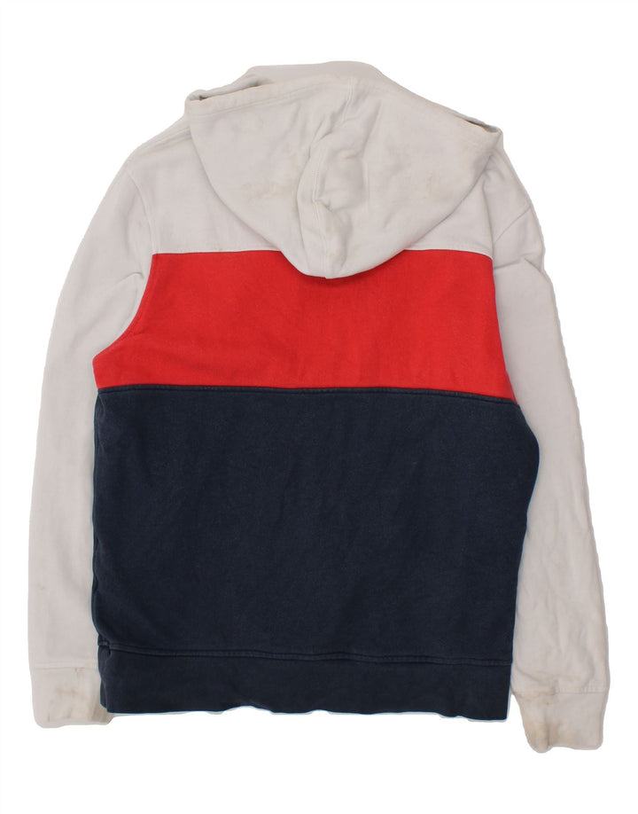 LEVI'S Mens Graphic Hoodie Jumper Large Navy Blue Colourblock Cotton Vintage Levi's and Second-Hand Levi's from Messina Hembry 