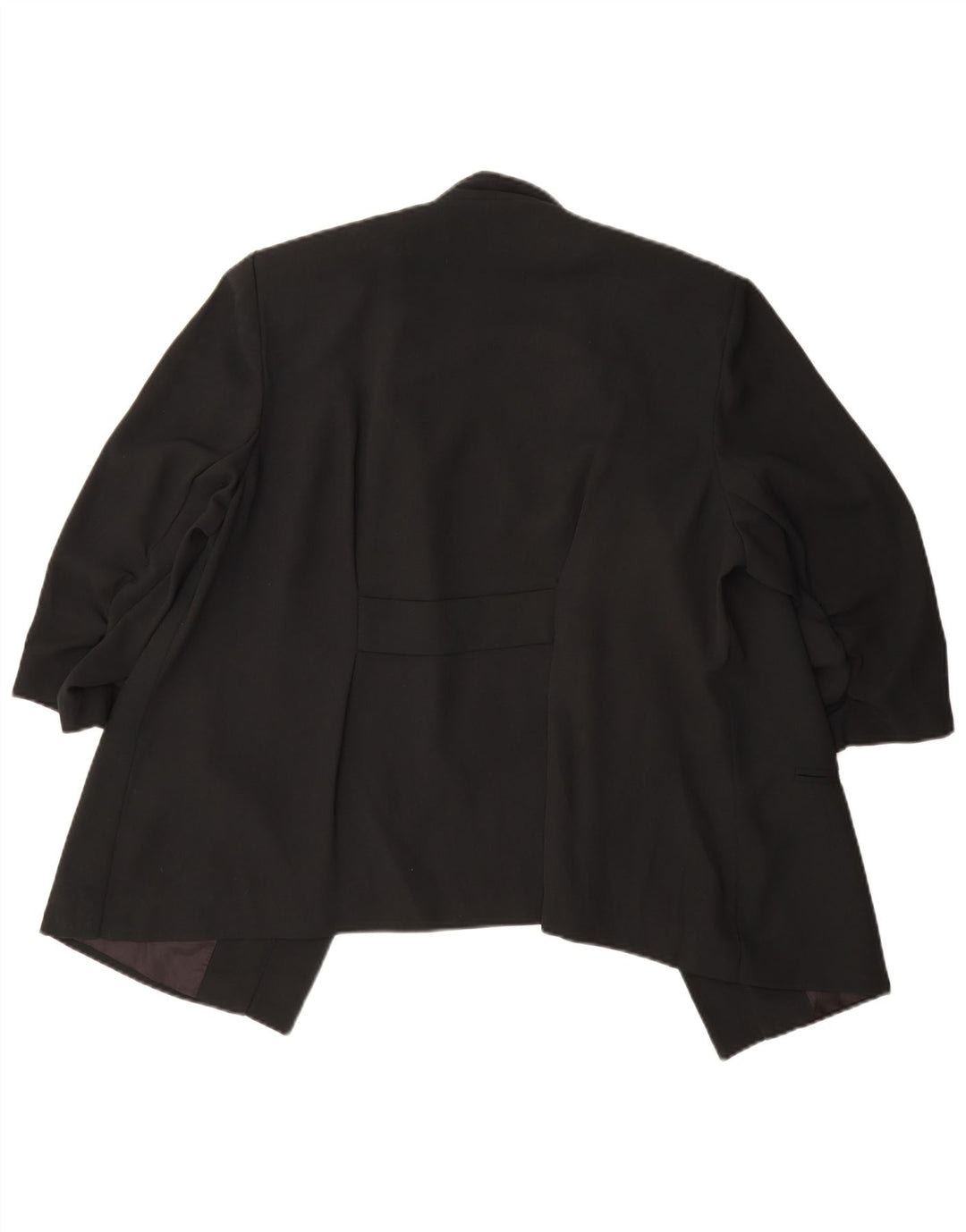 Jaqueta blazer feminina Marks & Spencer manga 3/4 aberta Reino Unido 20 2XL preta