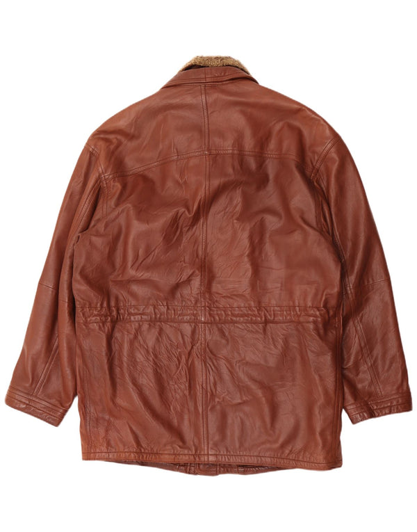 Casaco de couro masculino Nivola Reino Unido 42 XL marrom