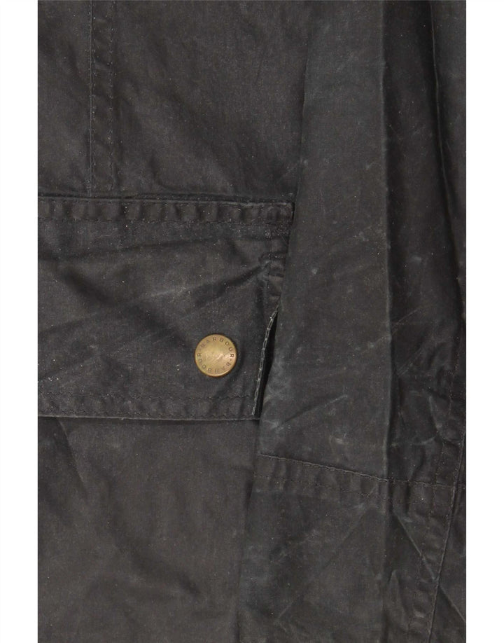 Jaqueta feminina de algodão encerado Barbour UK 10 pequena preta
