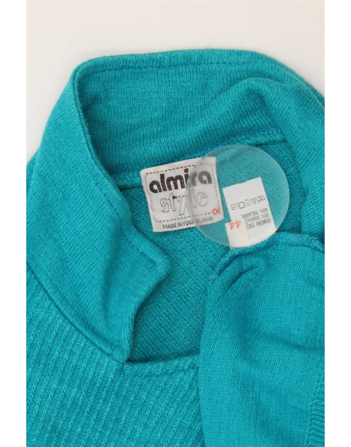 Suéter feminino Almira manga curta com gola polo IT 44 azul médio