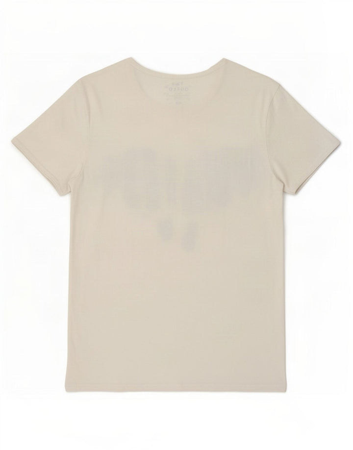 Guess Camiseta masculina gráfica Top médio branco