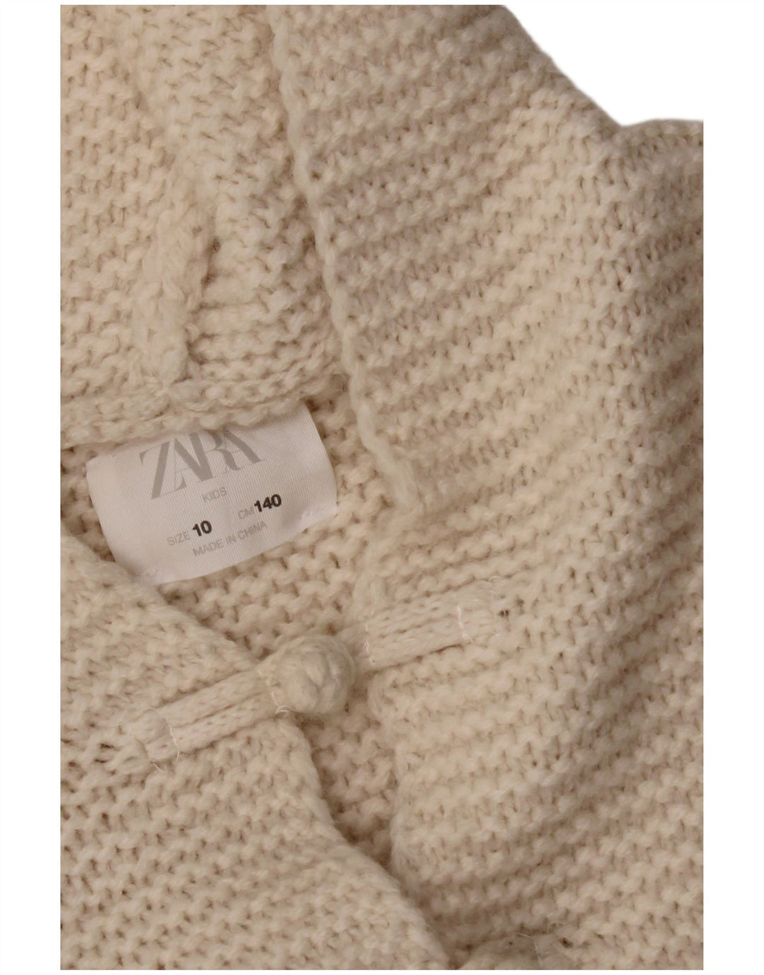 ZARA Suéter cardigã feminino com capuz e palangre 9-10 anos branco