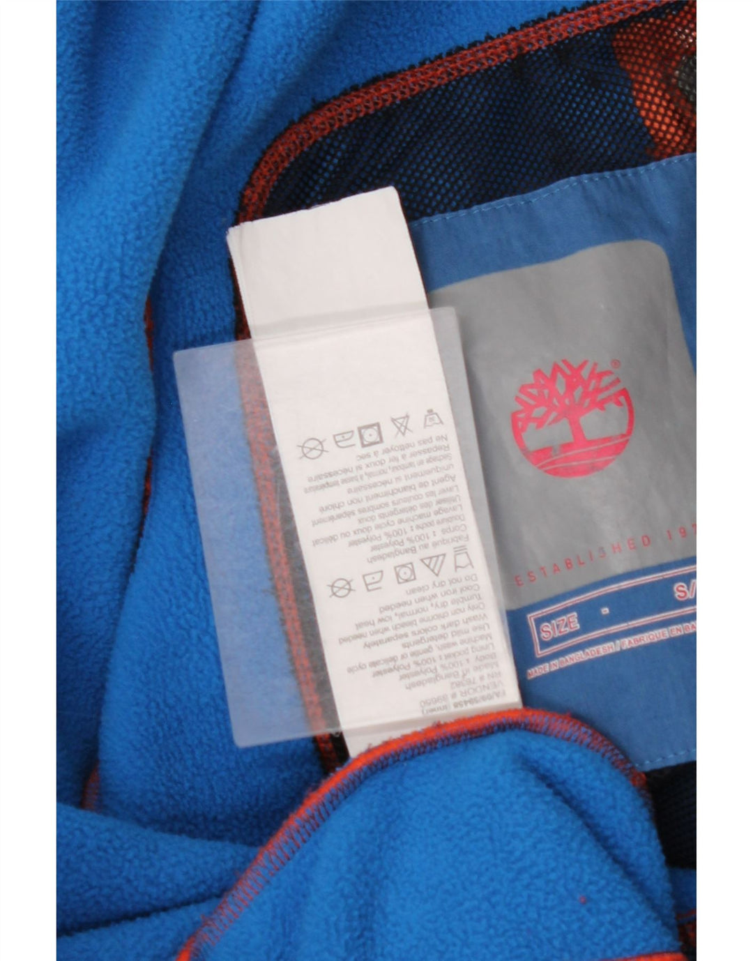 Jaqueta corta-vento masculina com capuz TIMBERLAND UK 36 poliéster azul pequeno