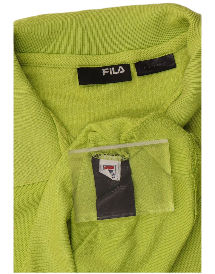 Camisa polo feminina FILA UK 14 grande algodão verde