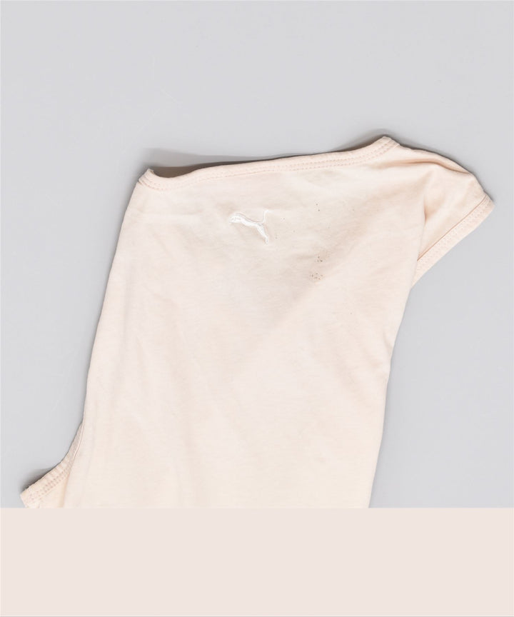 PUMA Womens Graphic Vest Top UK 10 Pequeno Off White Algodão