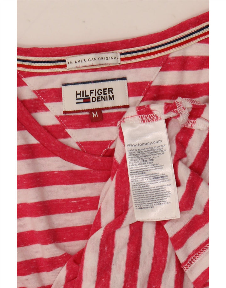 Camiseta masculina Tommy Hilfiger Top médio de algodão listrado vermelho