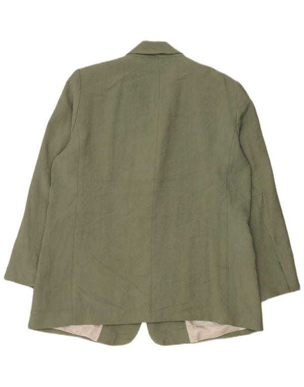 Jaqueta blazer feminina Zara com 1 botão UK 18 XL verde modal