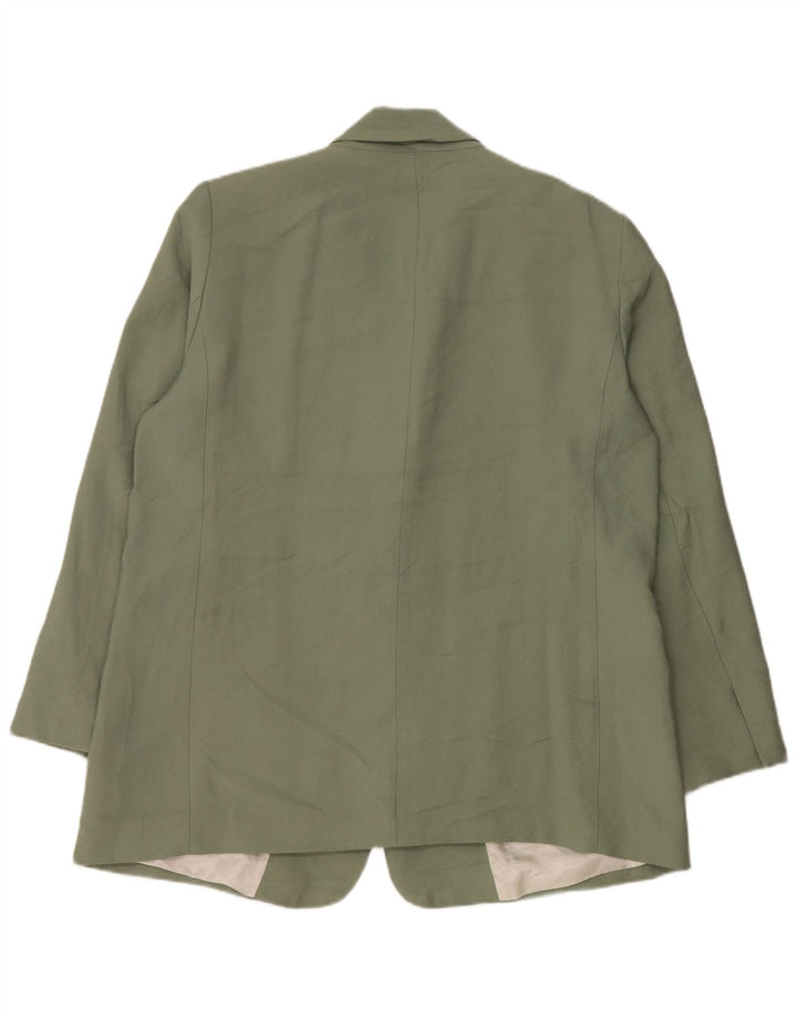 Jaqueta blazer feminina Zara com 1 botão UK 18 XL verde modal
