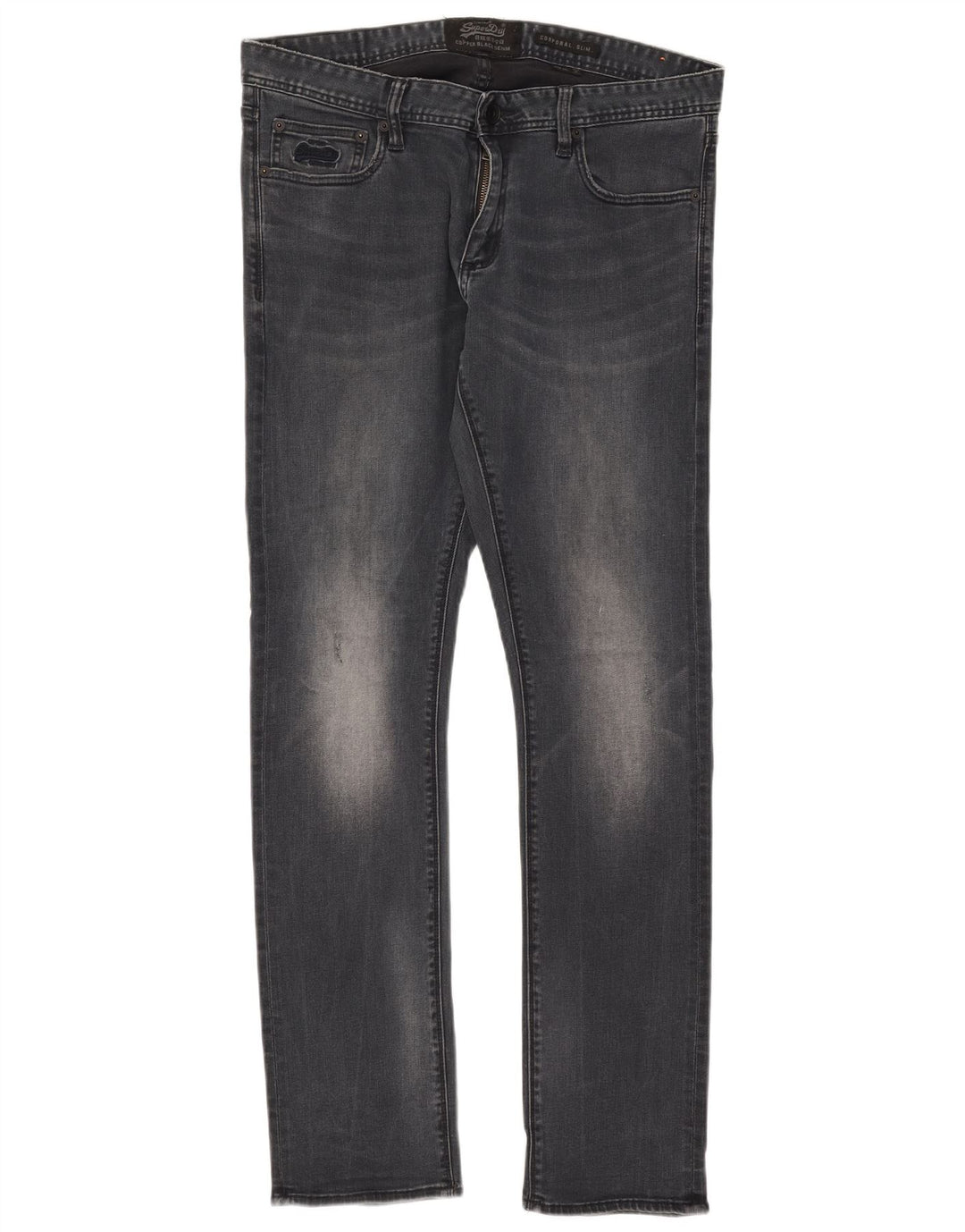 Superdry Mens Corporal Slim Jeans W34 L32 Azul Marinho Algodão