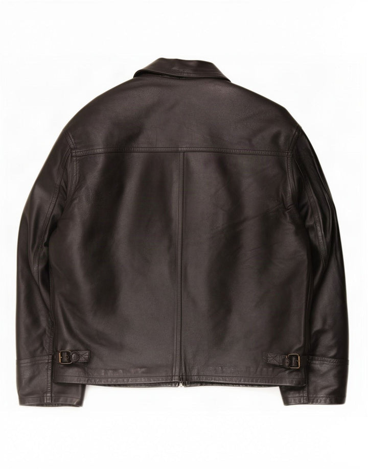 Jaqueta de couro masculina Mansion IT 52 XL preta