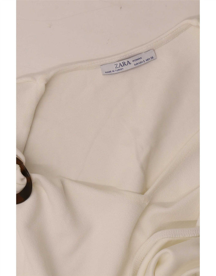 Macacão feminino sem mangas Zara UK 8 pequeno branco