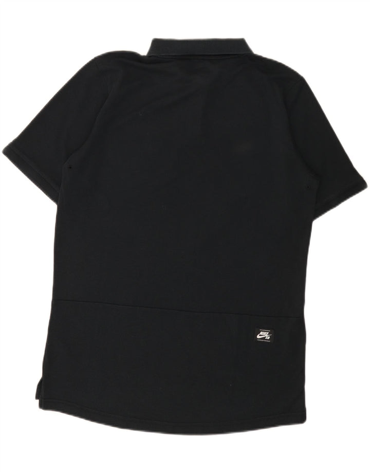 Camisa polo masculina Nike Dri Fit de algodão preto médio