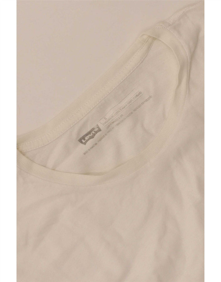 Levi's Camiseta masculina top grande branco