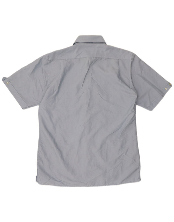 Pierre Cardin Camisa masculina de manga curta regular fit médio algodão azul