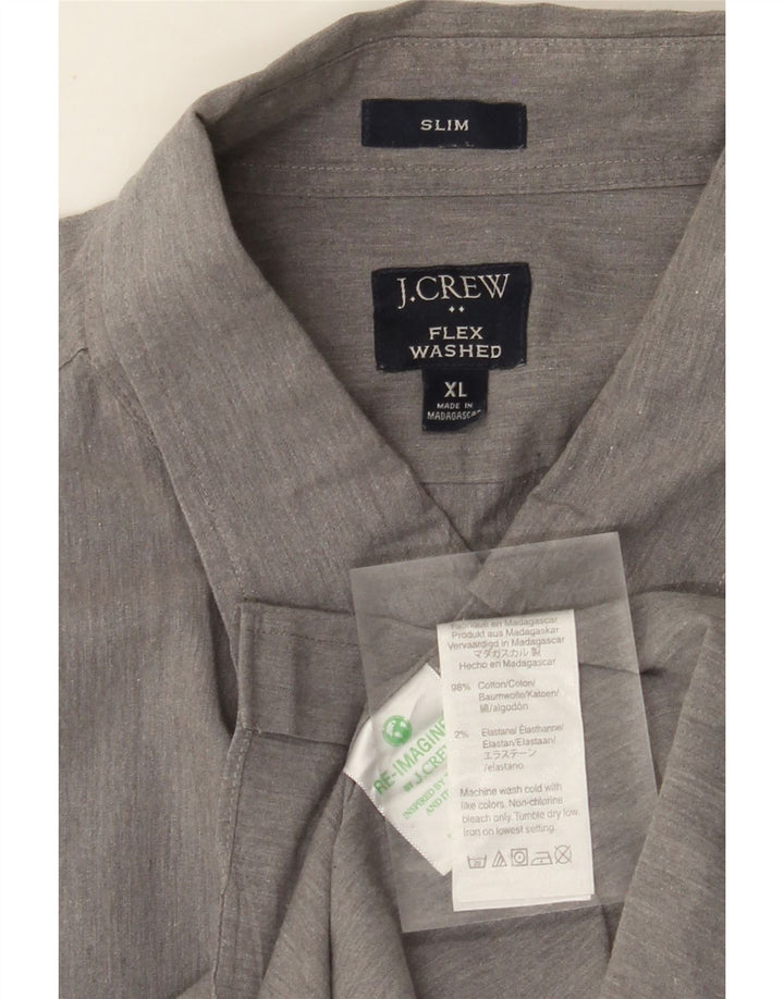 J. CREW Camisa masculina slim XL algodão cinza