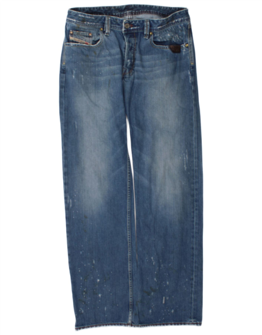 Jeans retos masculinos diesel desgastados W34 L34 algodão azul