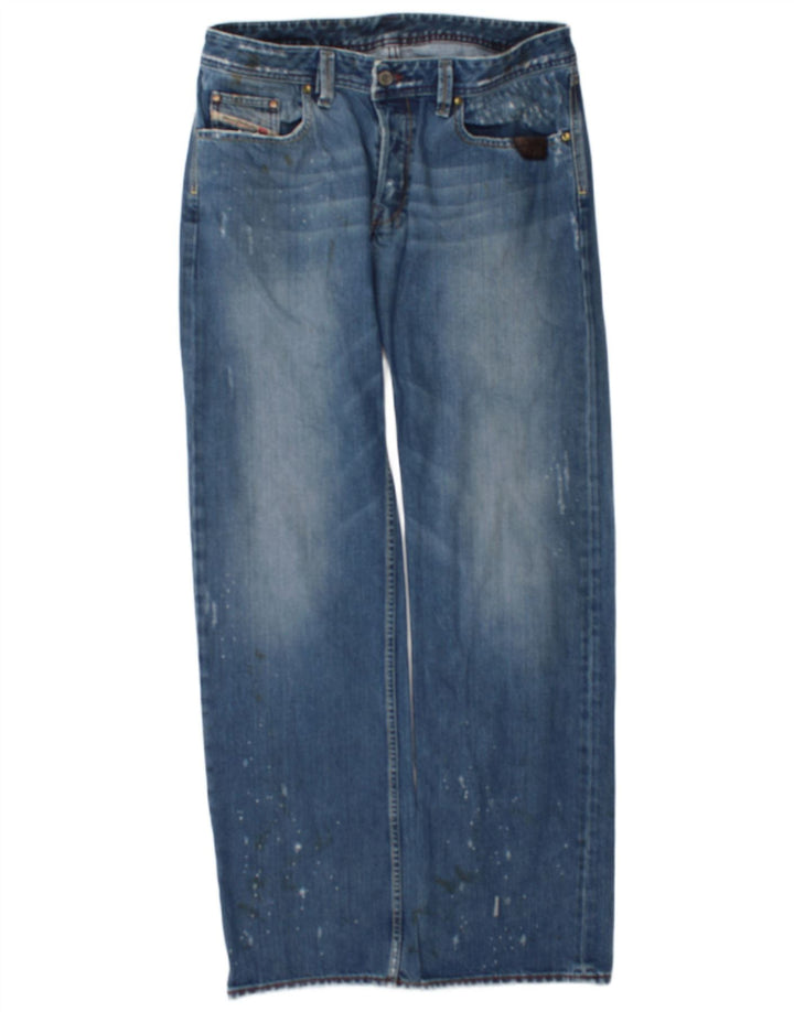 Jeans retos masculinos diesel desgastados W34 L34 algodão azul