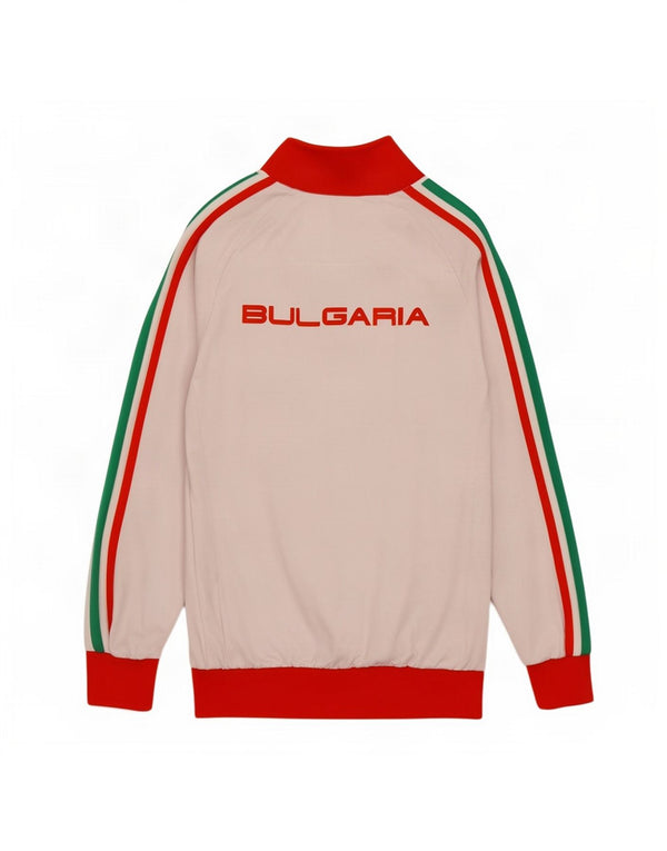 Asics Mens Bulgária Zip Neck Graphic Top Manga Longa XS Branco Esportes