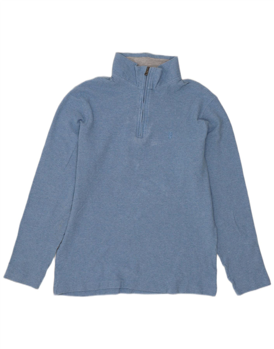 Suéter feminino IZOD com gola e zíper UK 14 azul médio