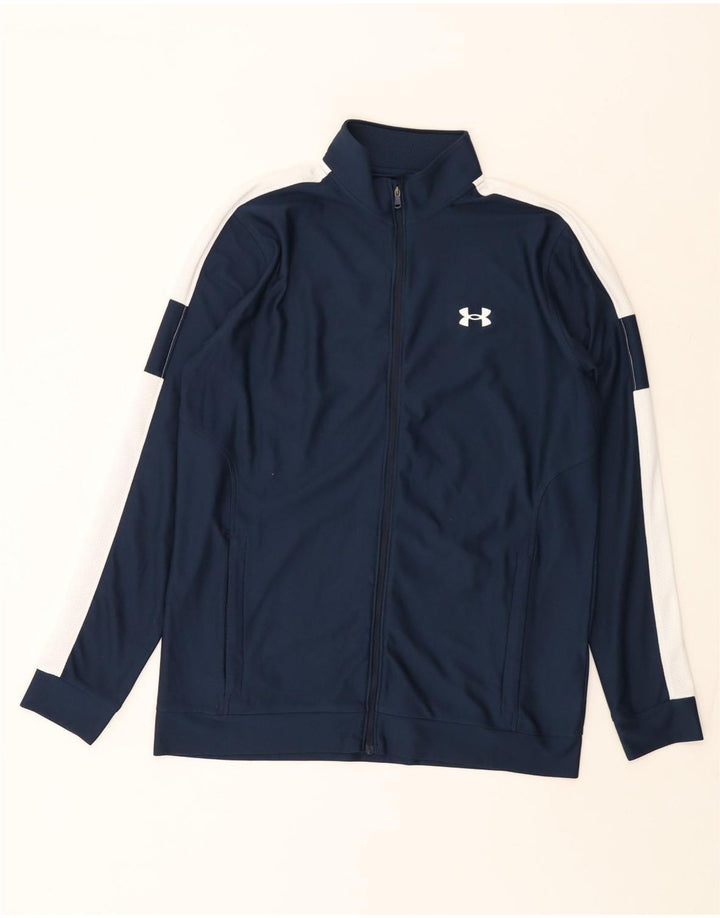UNDER ARMOUR Jaqueta masculina de agasalho com ajuste médio azul marinho bloco colorido