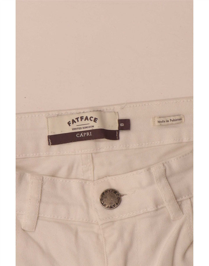 Fat Face Womens Capri Jeans Reino Unido 8 Pequeno W26 L26 Algodão Branco