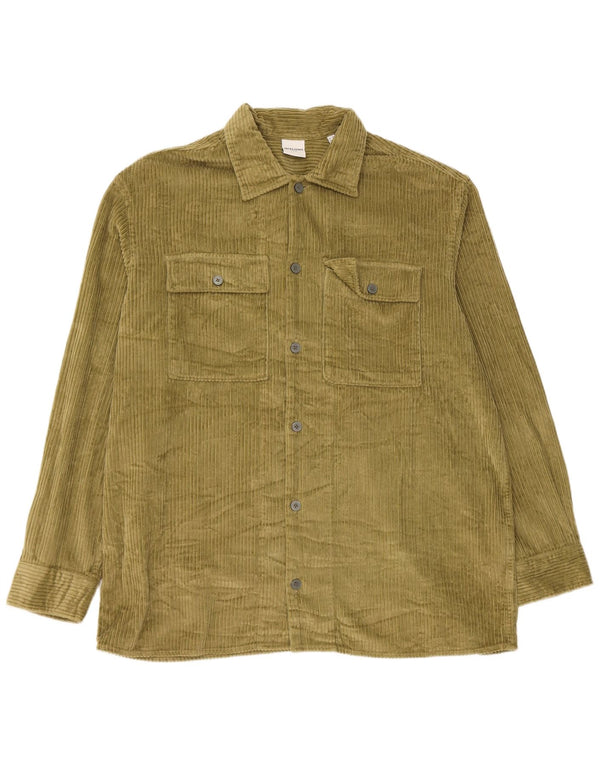 Camisa masculina de veludo Jack & Jones XL algodão cáqui