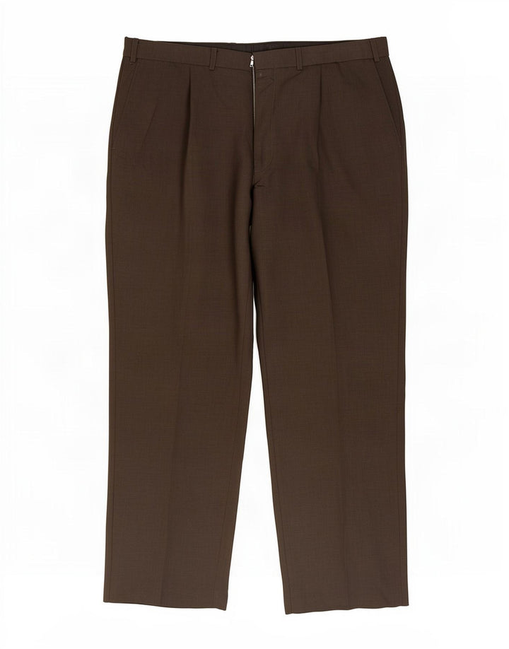 Calça masculina Marks & Spencer com pegged terno W38 L31 poliéster marrom