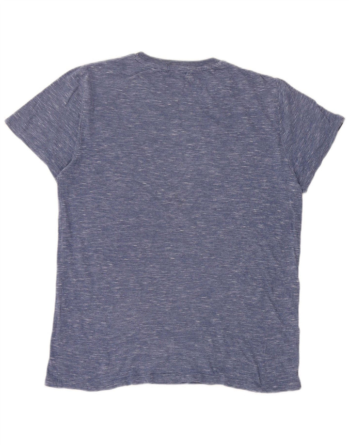 Camiseta masculina Superdry Top médio azul manchado