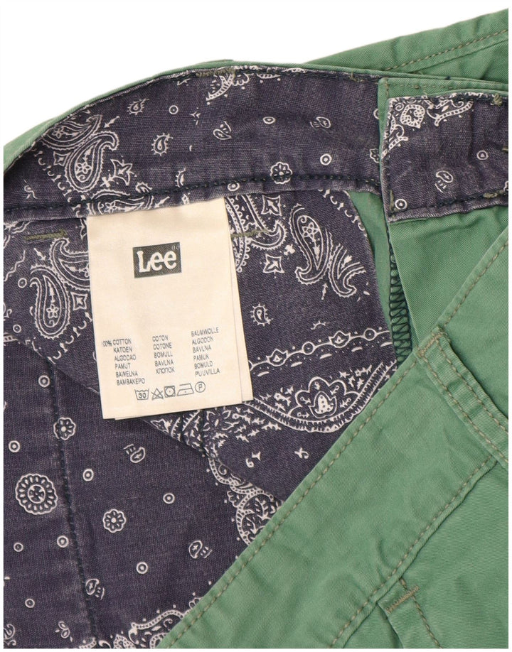 Lee Mens Chino Shorts W31 Algodão Verde Médio