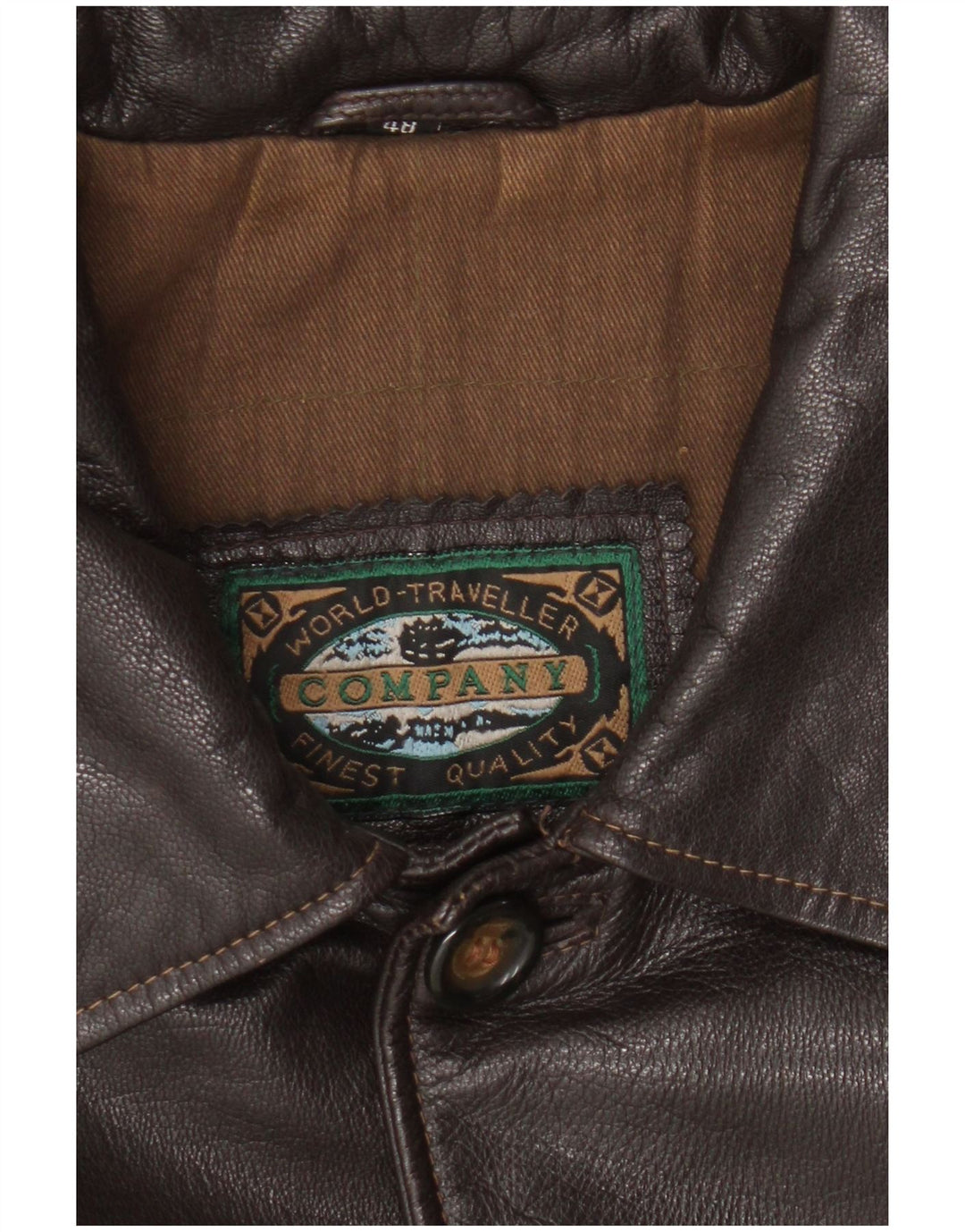 Jaqueta de couro masculina vintage IT 48 couro marrom médio