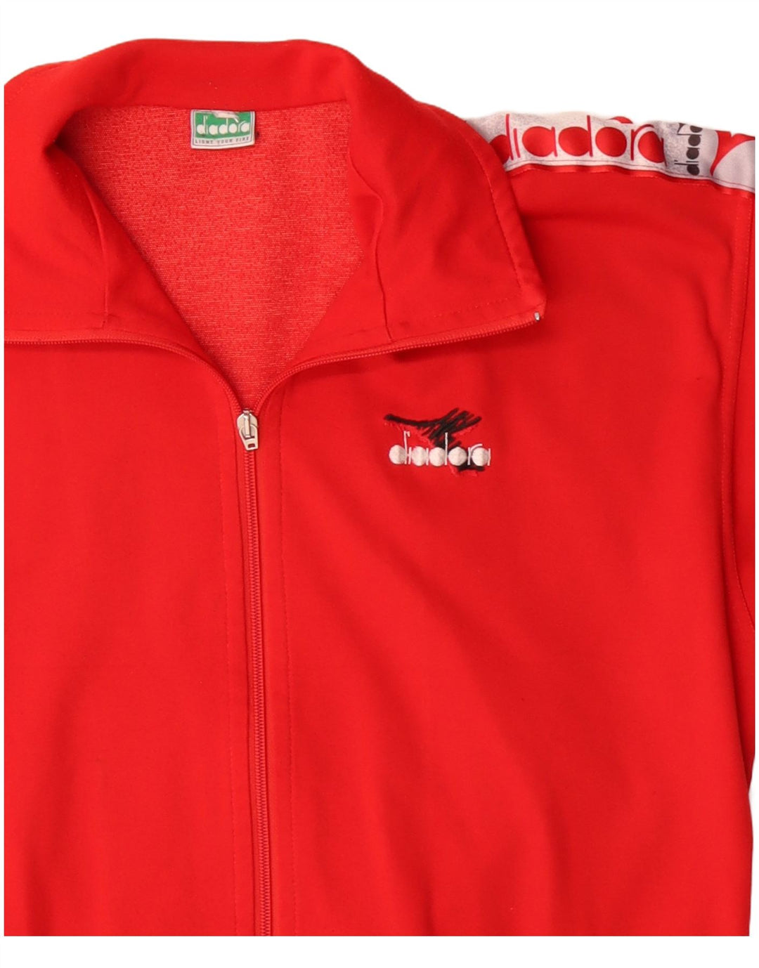 Diadora Mens Graphic Tracksuit Top Jacket Pequeno Poliéster Colorblock Vermelho