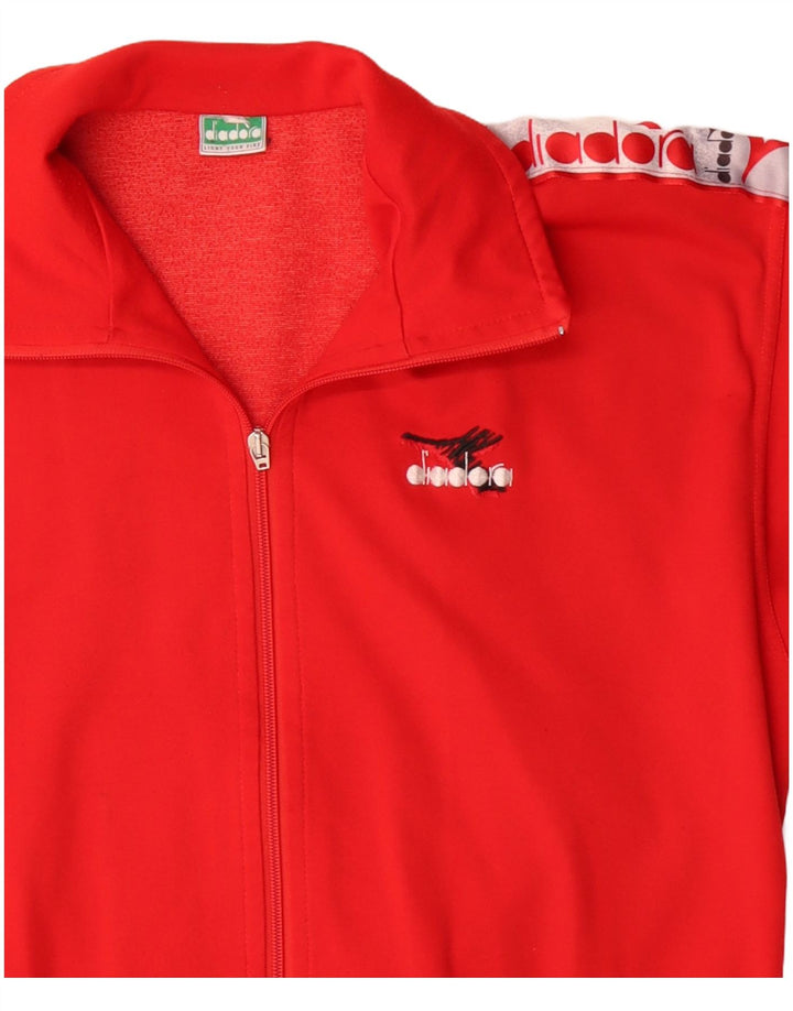Diadora Mens Graphic Tracksuit Top Jacket Pequeno Poliéster Colorblock Vermelho