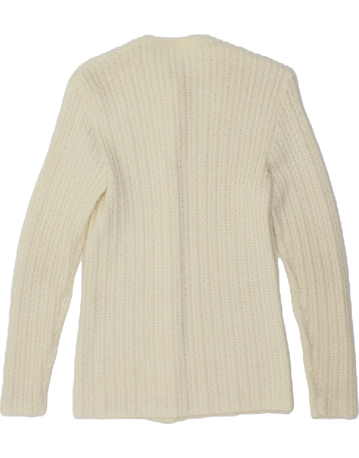 VINTAGE Womens Cardigan Sweater UK 4 XS Off White Vintage Vintage and Second-Hand Vintage from Messina Hembry 
