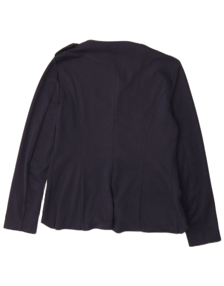 Jaqueta blazer feminina Benetton com 1 botão e 1 botão Reino Unido 12 médio azul marinho