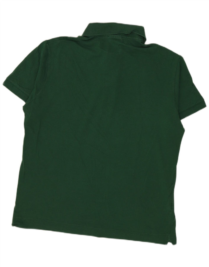 Camisa polo masculina Lacoste tamanho 4 algodão verde médio