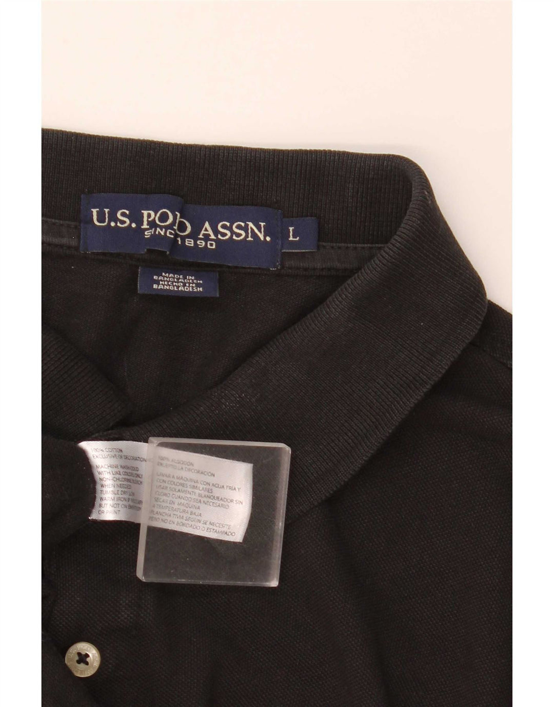 US Polo Assn. Camisa masculina grande algodão preto