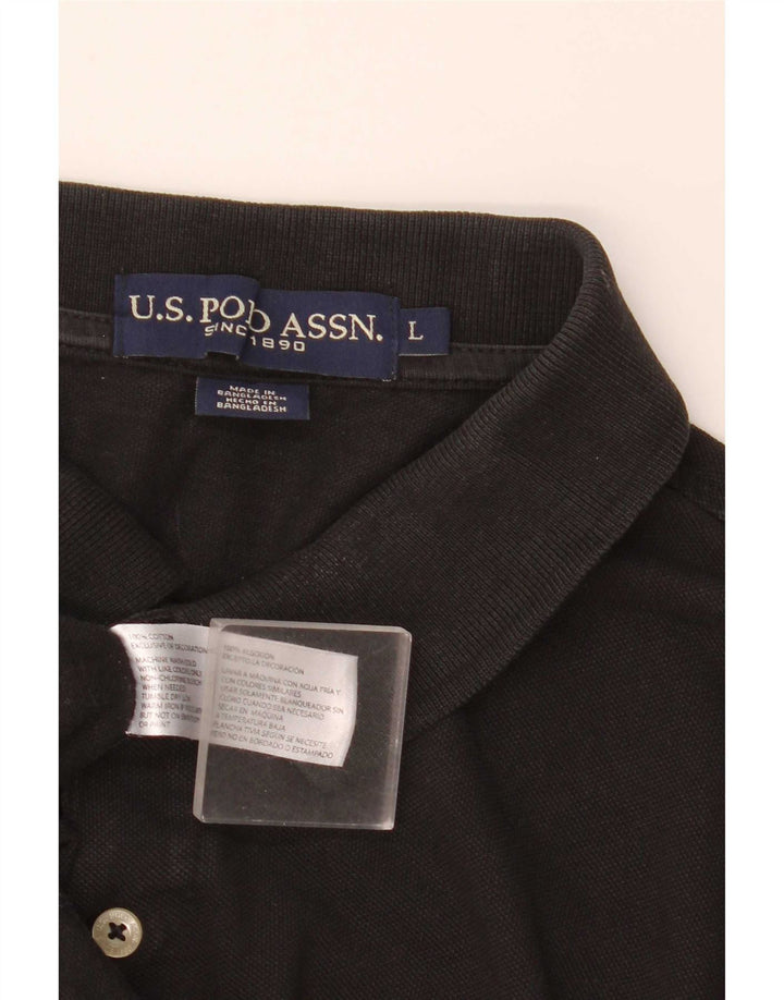 US Polo Assn. Camisa masculina grande algodão preto
