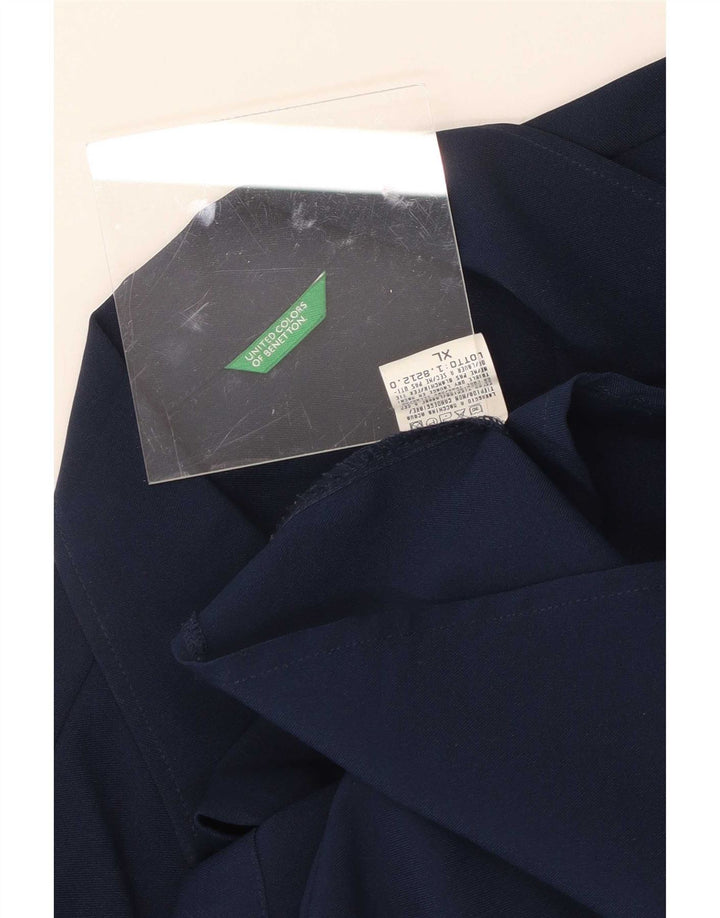Camisa Benetton Mulher UK 18 XL Azul Marinho Poliéster