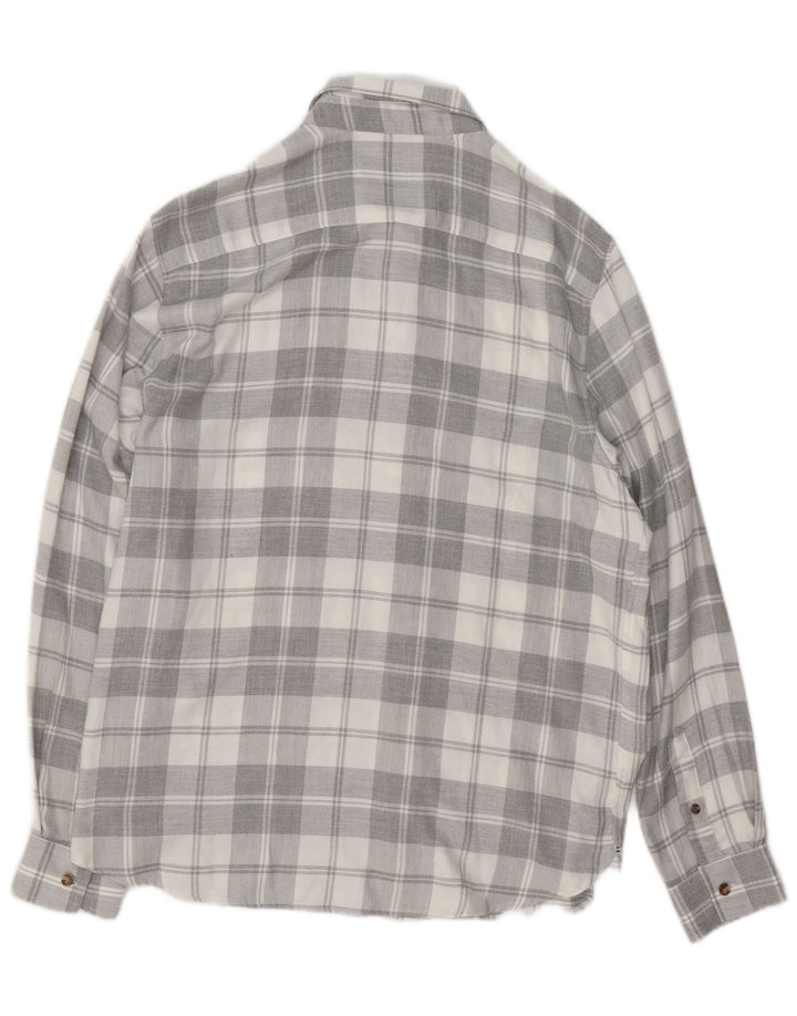 Camisa masculina de flanela de ajuste regular TED BAKER tamanho 4 grande cinza xadrez viscose