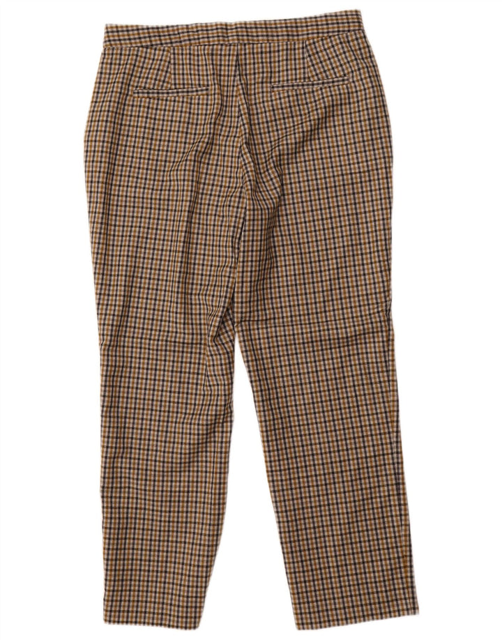 Calça Chino Feminina MASSIMO DUTTI Crop Slim W30 L26 Bege Gingham