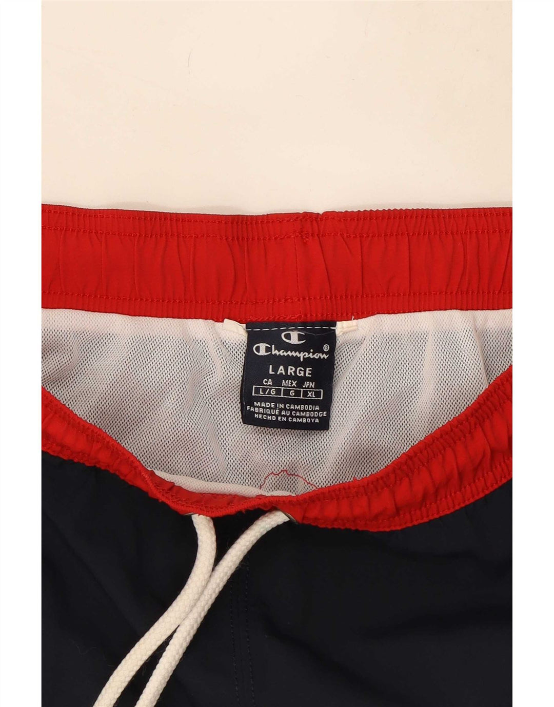 Shorts de natação masculino Champion Graphic grande bloco colorido azul marinho