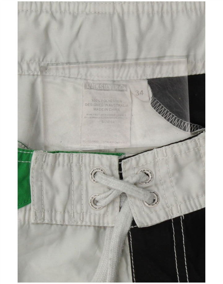 Shorts de natação masculino gráfico QUIKSILVER grande poliéster colorido branco