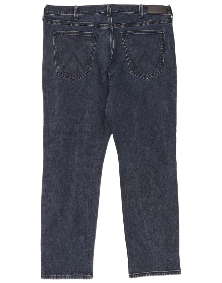 Wrangler Masculino Regular Straight Jeans W38 L30 Azul Marinho Algodão