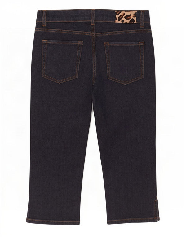 Zara Capri Jeans Feminino EU 36 XS W26 L19 Azul Marinho Algodão