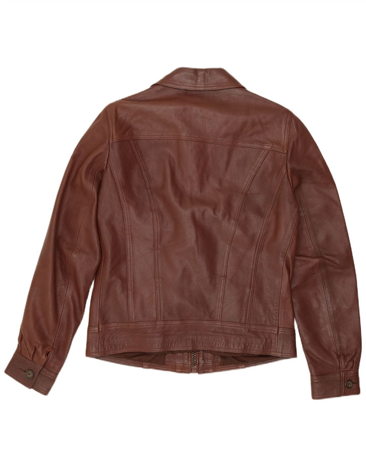 Jaqueta de couro masculina vintage Reino Unido 36 couro marrom pequeno