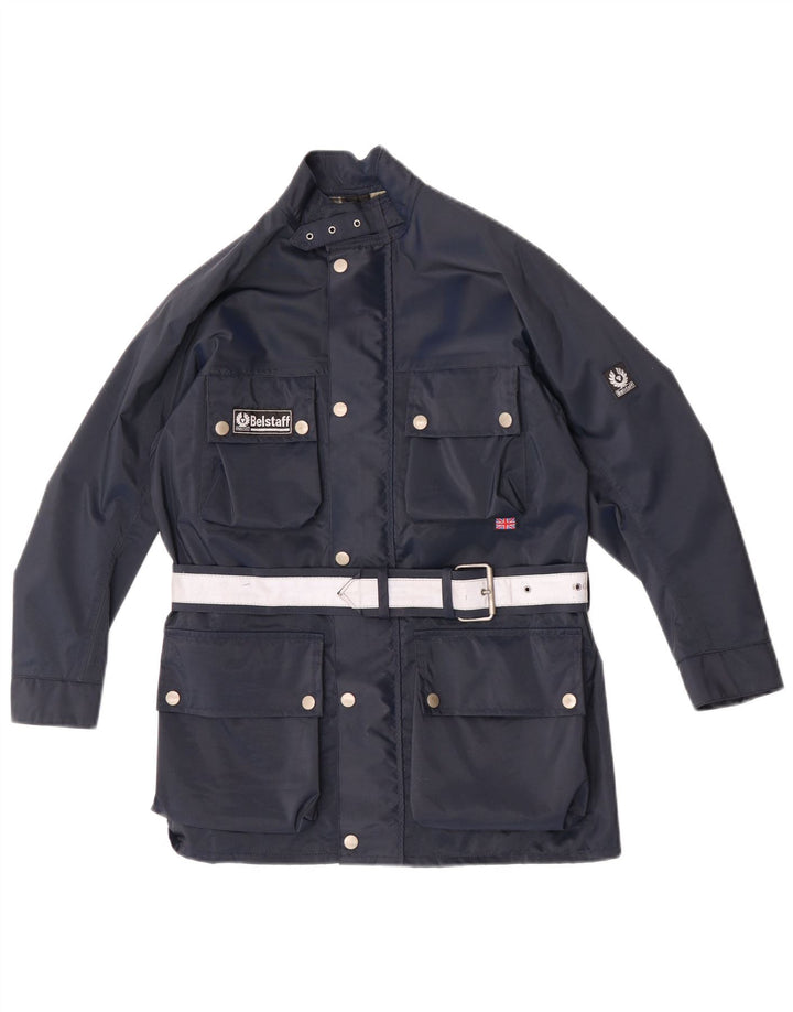 Jaqueta Belstaff Boys Motorstyle Racer 9-10 anos azul marinho nylon