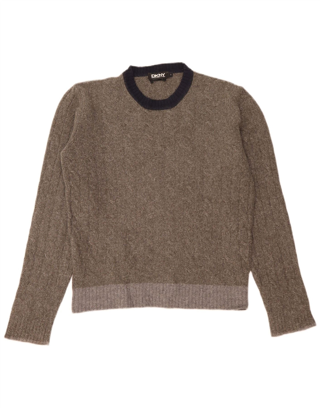 Suéter masculino Dkny com gola redonda e lã colorblock cinza pequeno